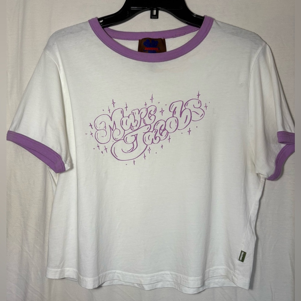 Marc Jacobs Heaven White and Purple Graphic Baby Tee